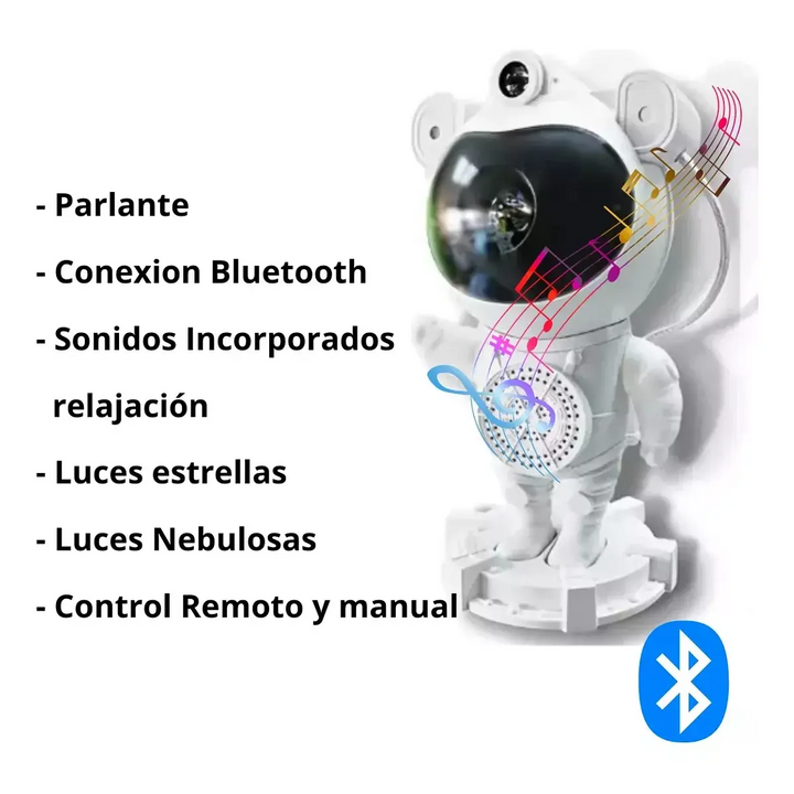 Proyector Astronauta con Sonidos Incorporados y Bluetooth