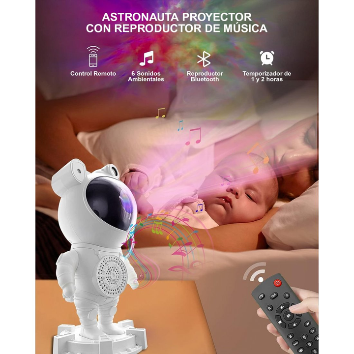 Proyector Astronauta con Sonidos Incorporados y Bluetooth